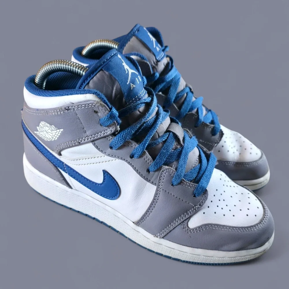Nike Air Jordan 1 Mid Shoes DQ8423-014 Blue Gray Size 6 Y / Womens Size‎ 7.5